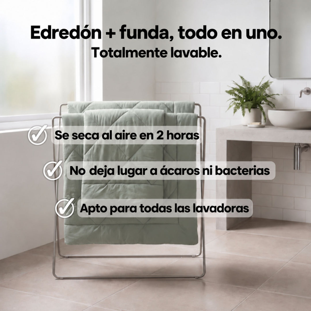 Edredón Bare® 2 en 1 que elimina la necesidad de sábanas